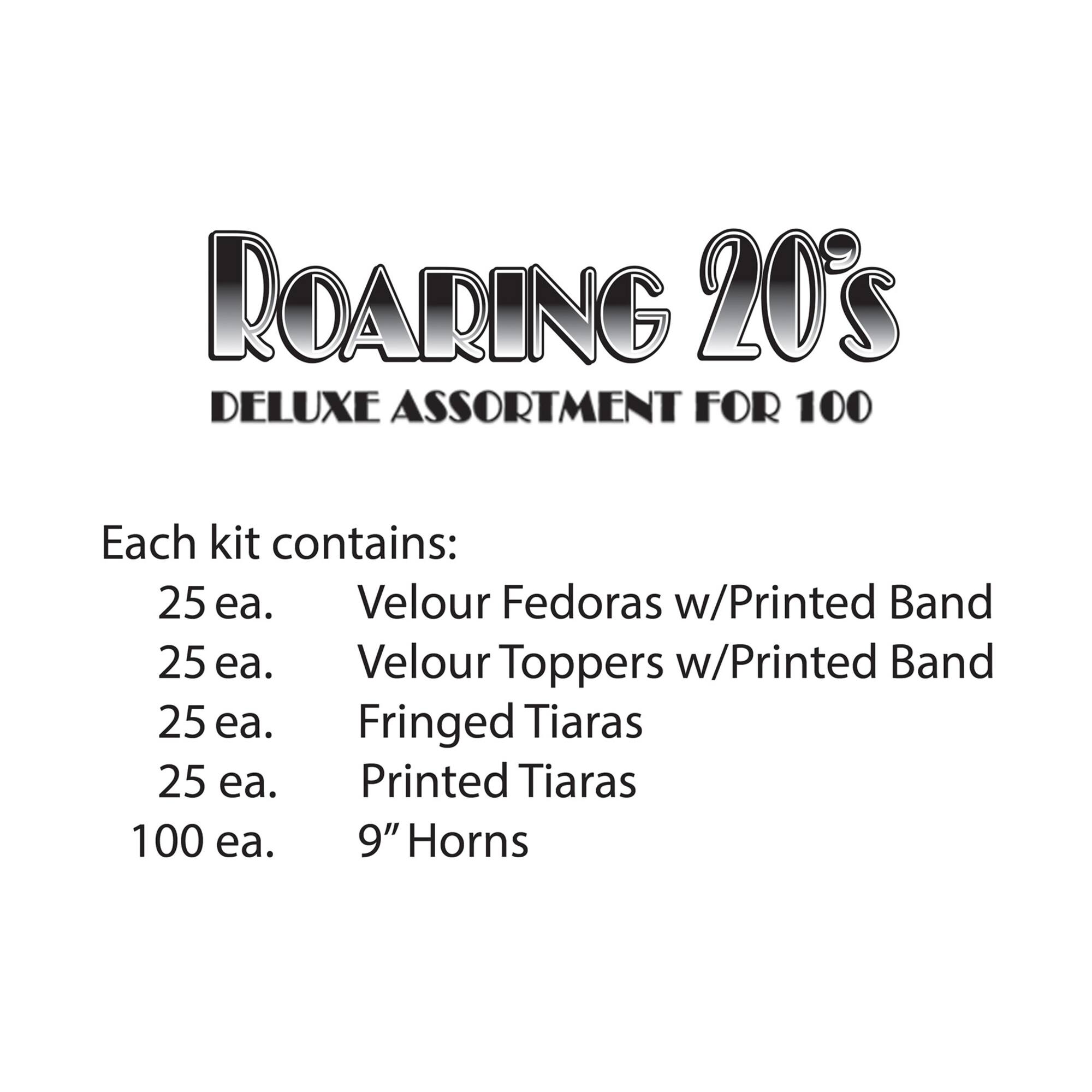 Beistle Black & White New Year Roaring 20's Deluxe Party Favor Kit for 100